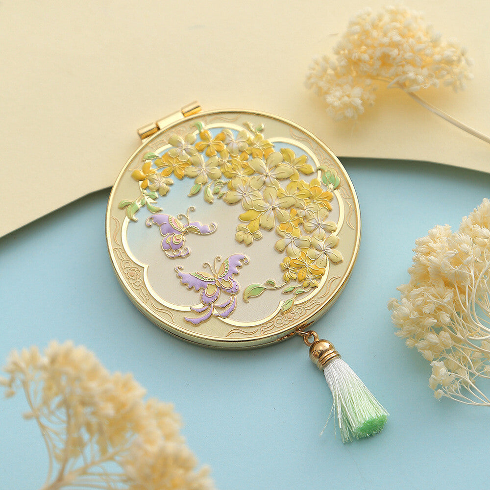 Chinese Style Carving Metal Makeup Mirror Tourist Souvenir Customization