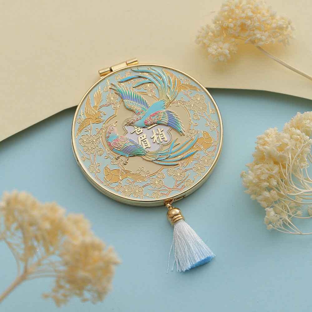 Chinese Style Carving Metal Makeup Mirror Tourist Souvenir Customization